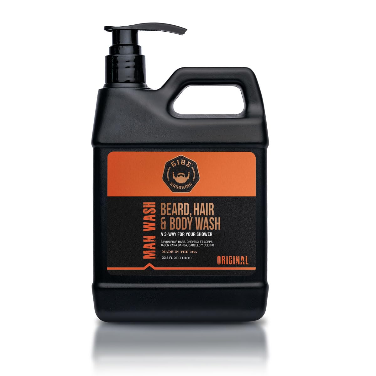 GIBS front bottle view showing label and rugged citrus oak basil scent benefit