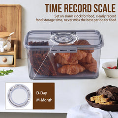 Gifhomfix bread box with removable drain tray holding washed fruit to prevent sogginess