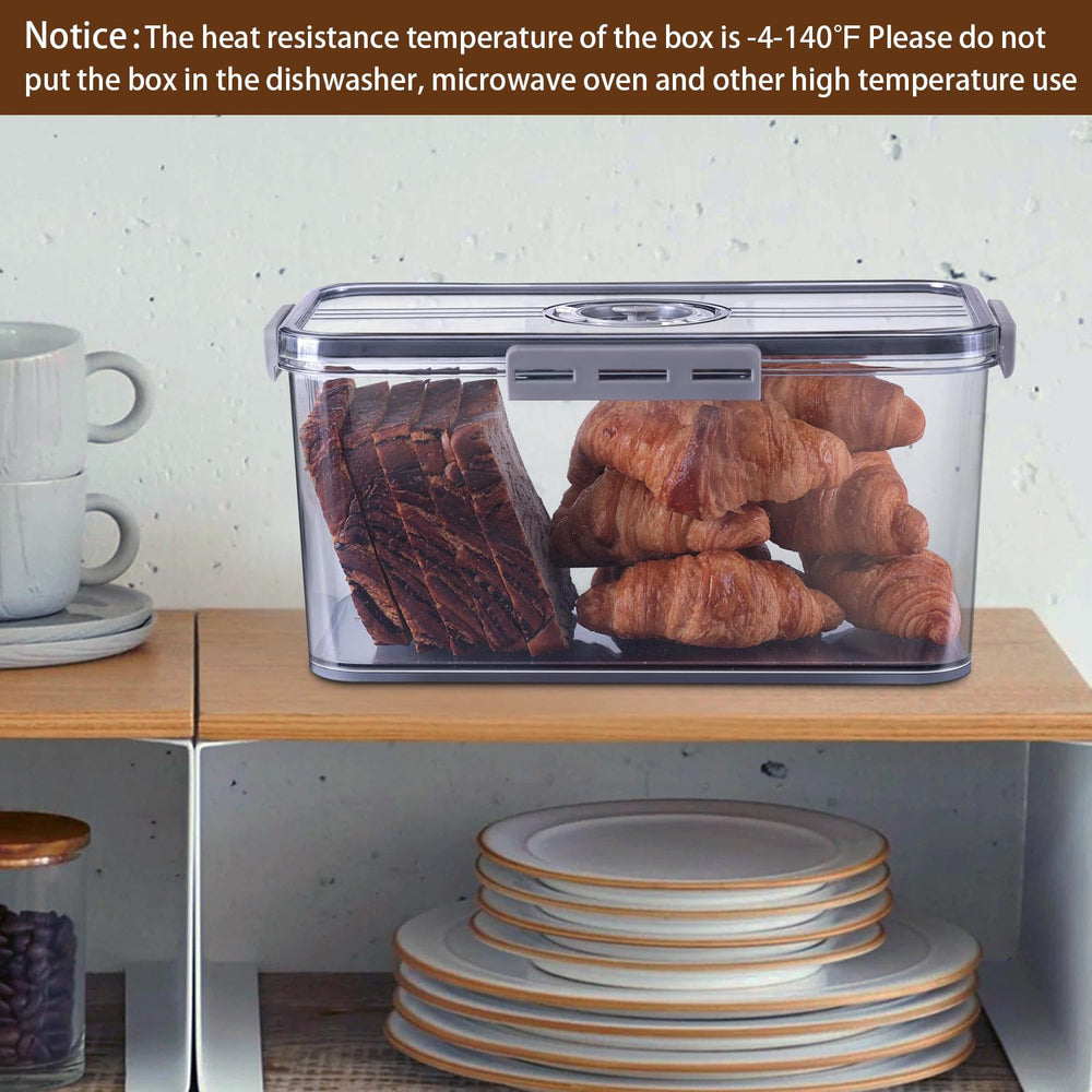 Gifhomfix bread box beside a sliced loaf showing scale and fit for common sandwich loaves