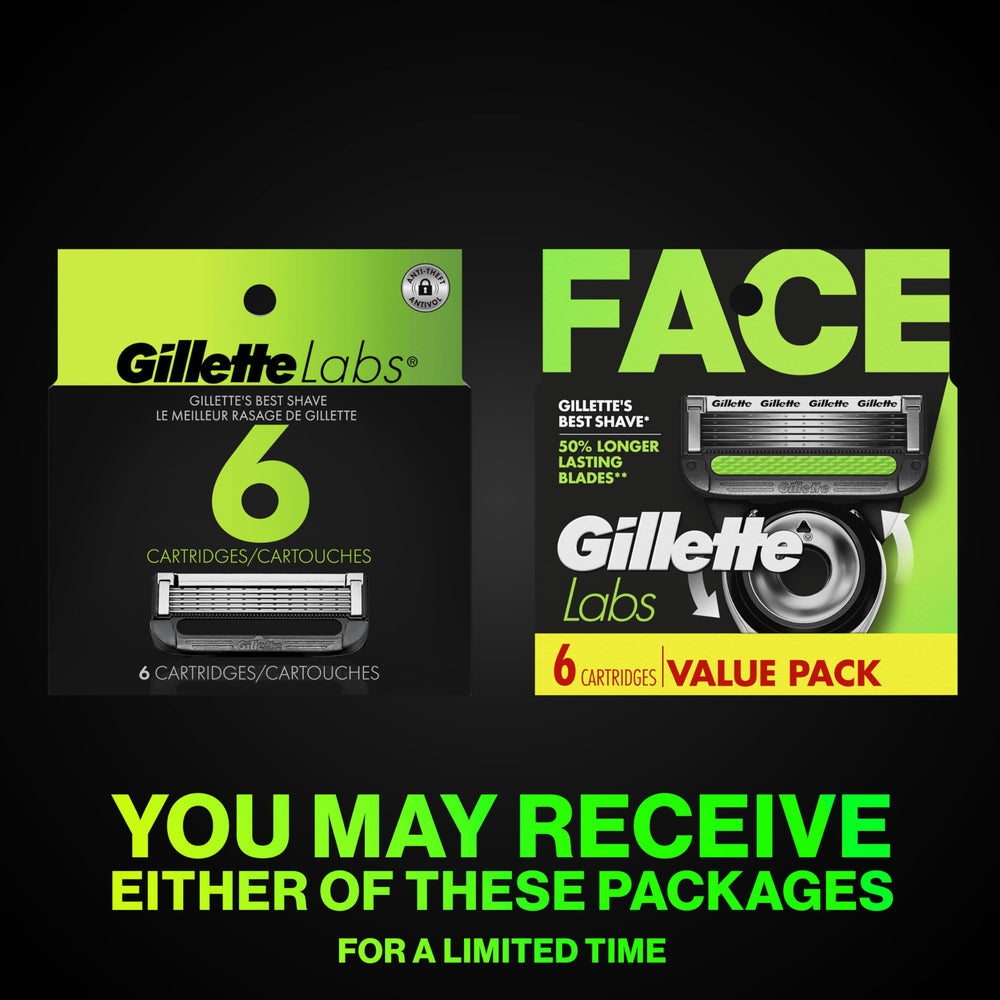 Gillette GilletteLabs close-up of single cartridge highlighting blade alignment for smoother shaves