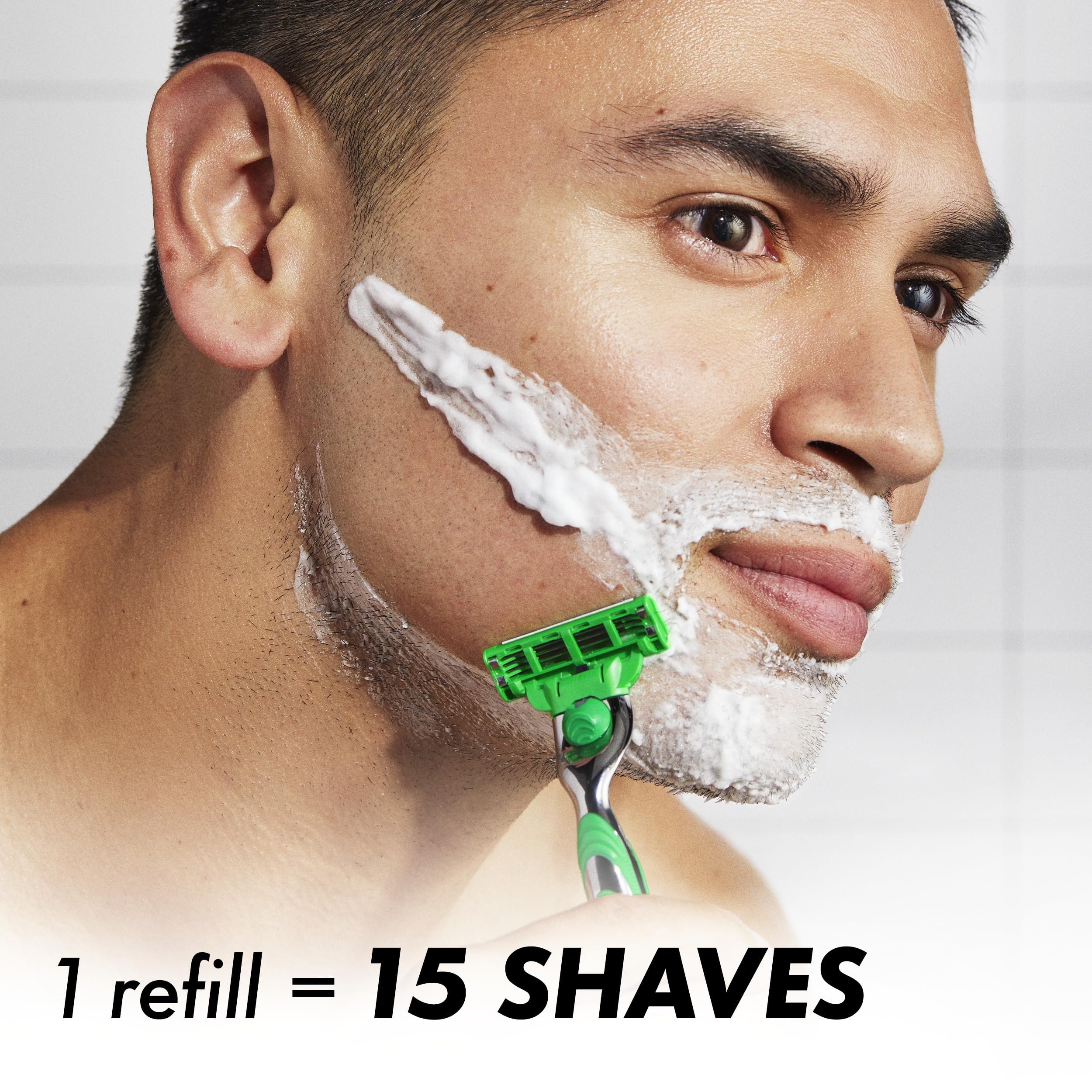 Gillette Mach3 microfins close-up prepping hairs to reduce tugging and pulling