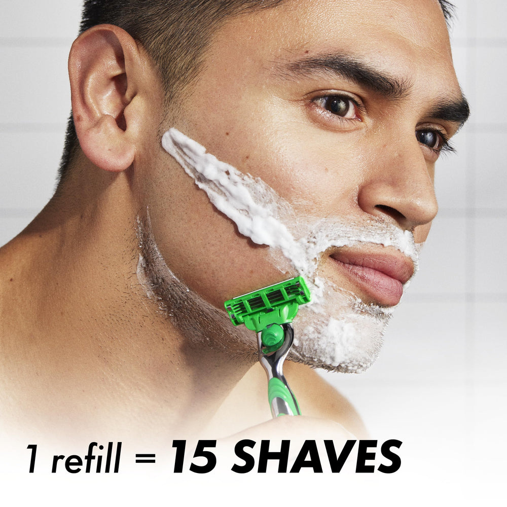Gillette Mach3 microfins close-up prepping hairs to reduce tugging and pulling