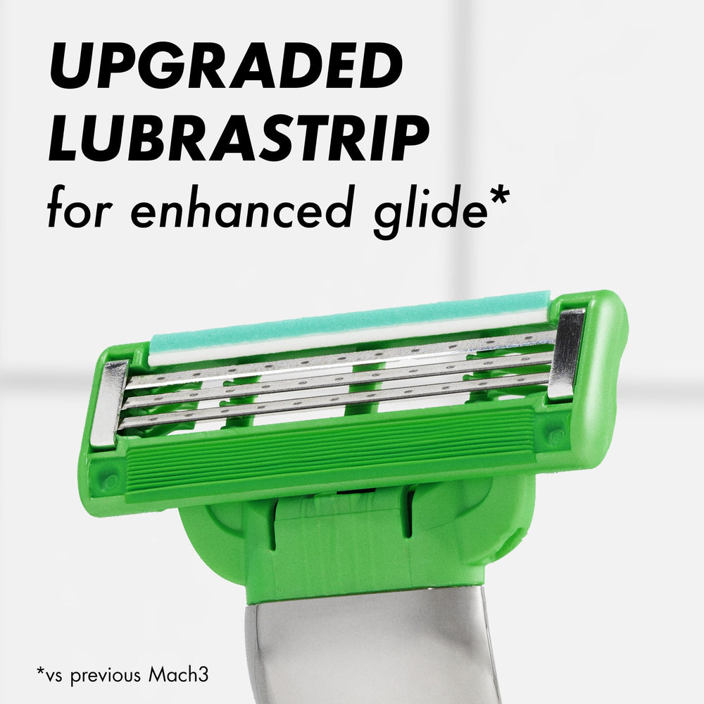 Gillette Mach3 open-blade under running water for easy rinsing and maintenance