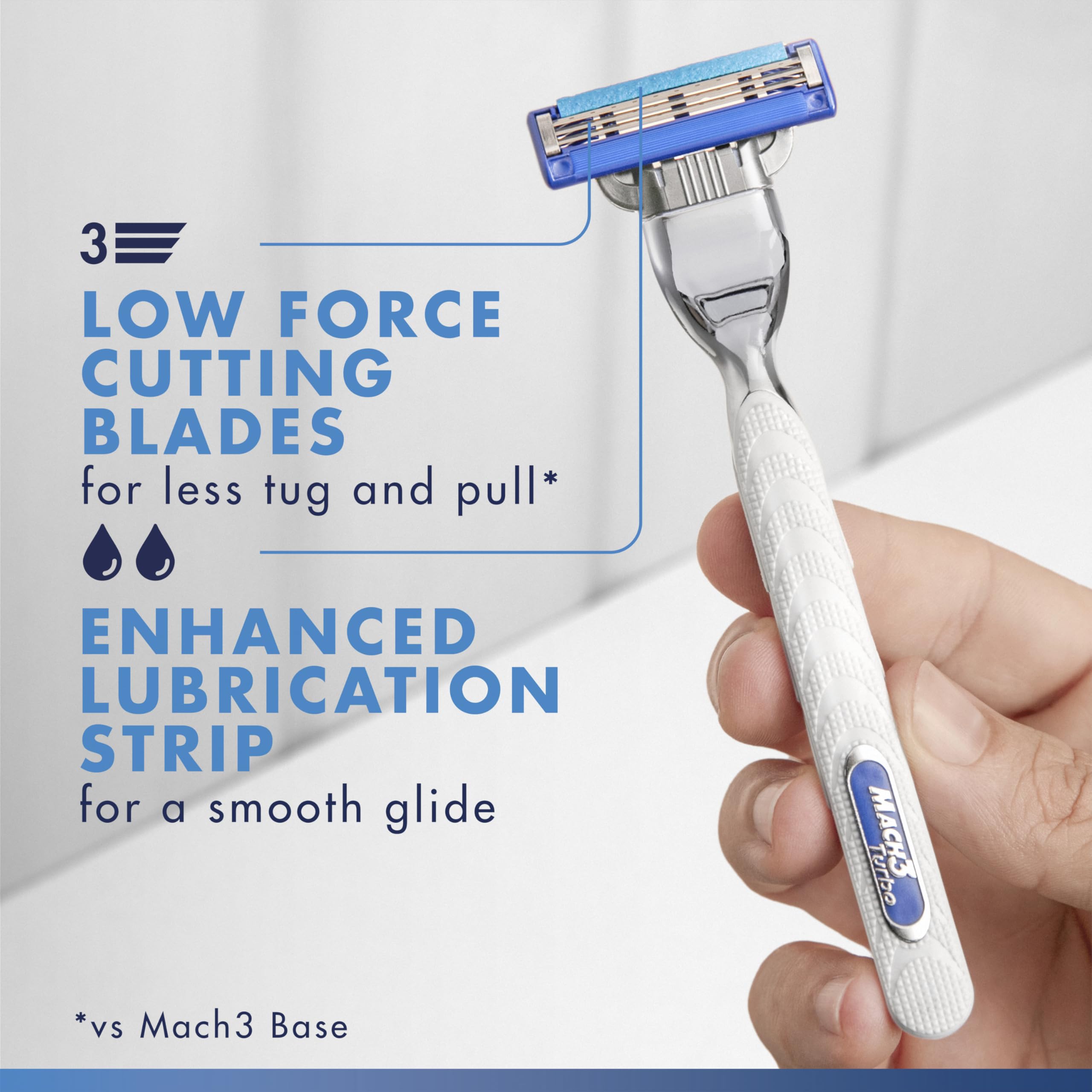 Gillette Mach3 Turbo Lubrastrip texture for improved glide