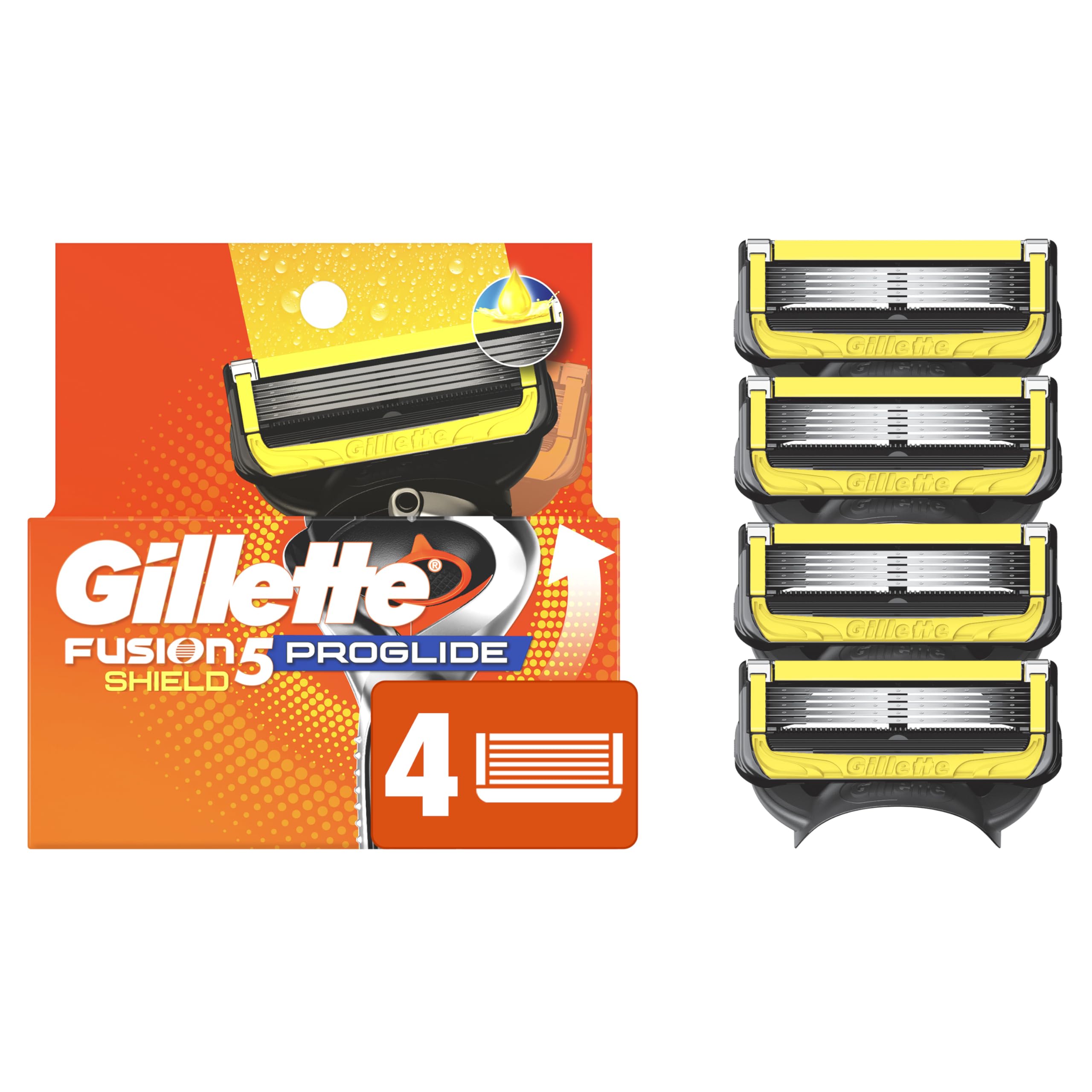 Gillette ProGlide Shield front packaging showing product benefits and count