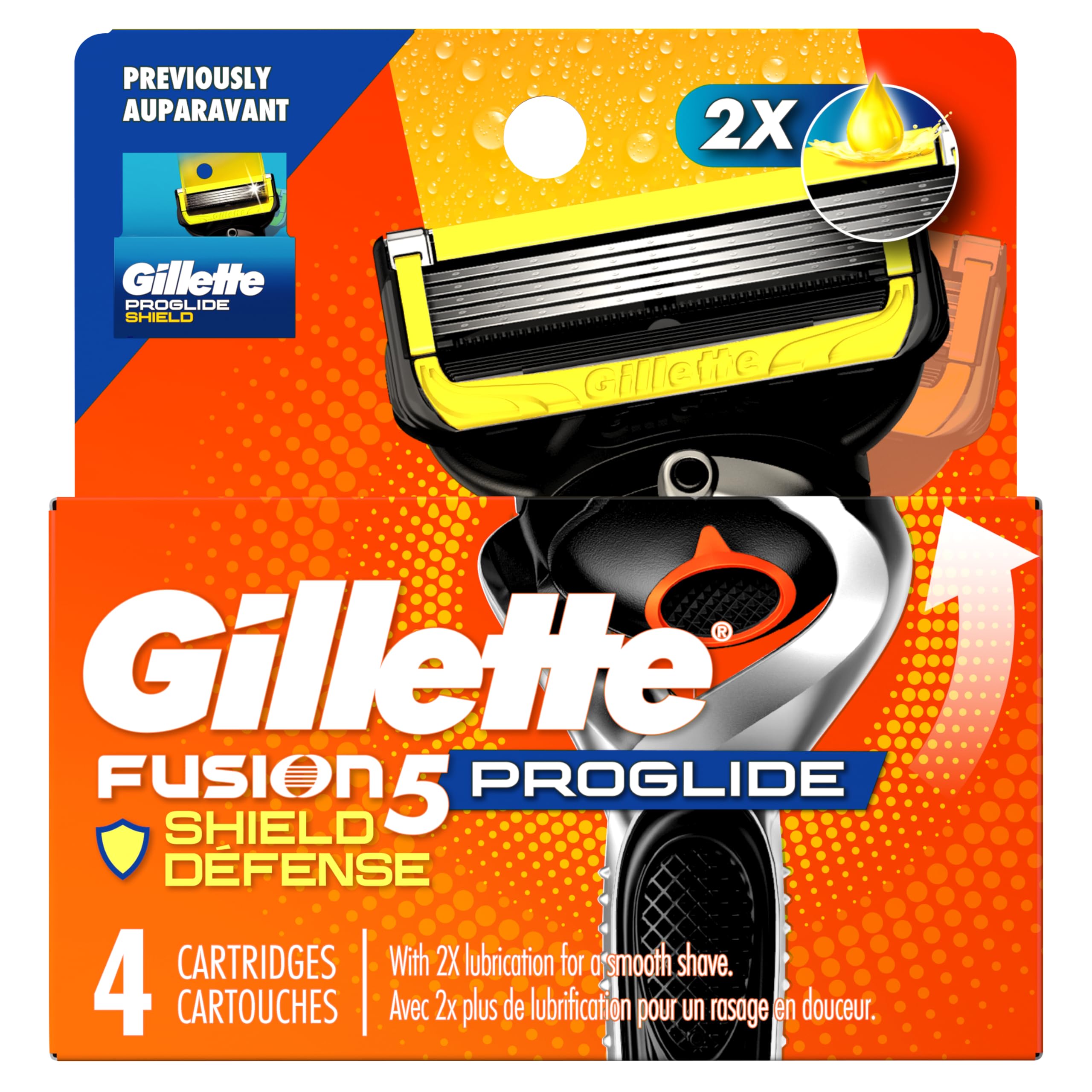 Gillette ProGlide Shield thirteen-pack display highlighting value and supply