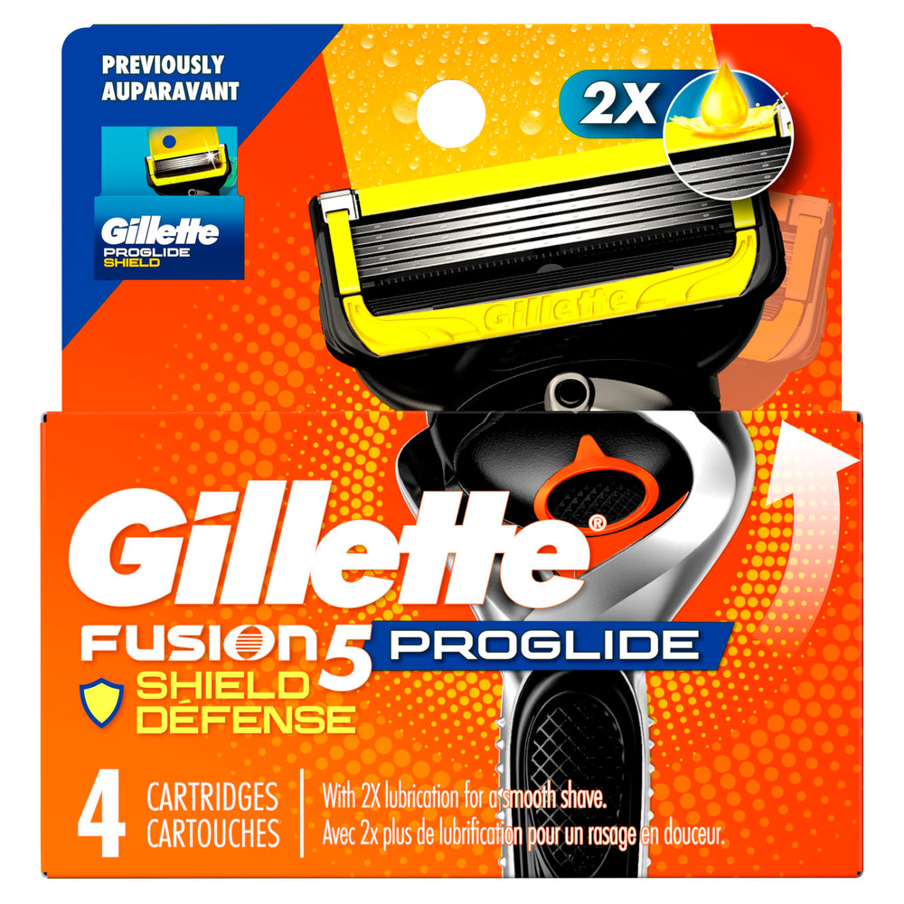 Gillette ProGlide Shield thirteen-pack display highlighting value and supply