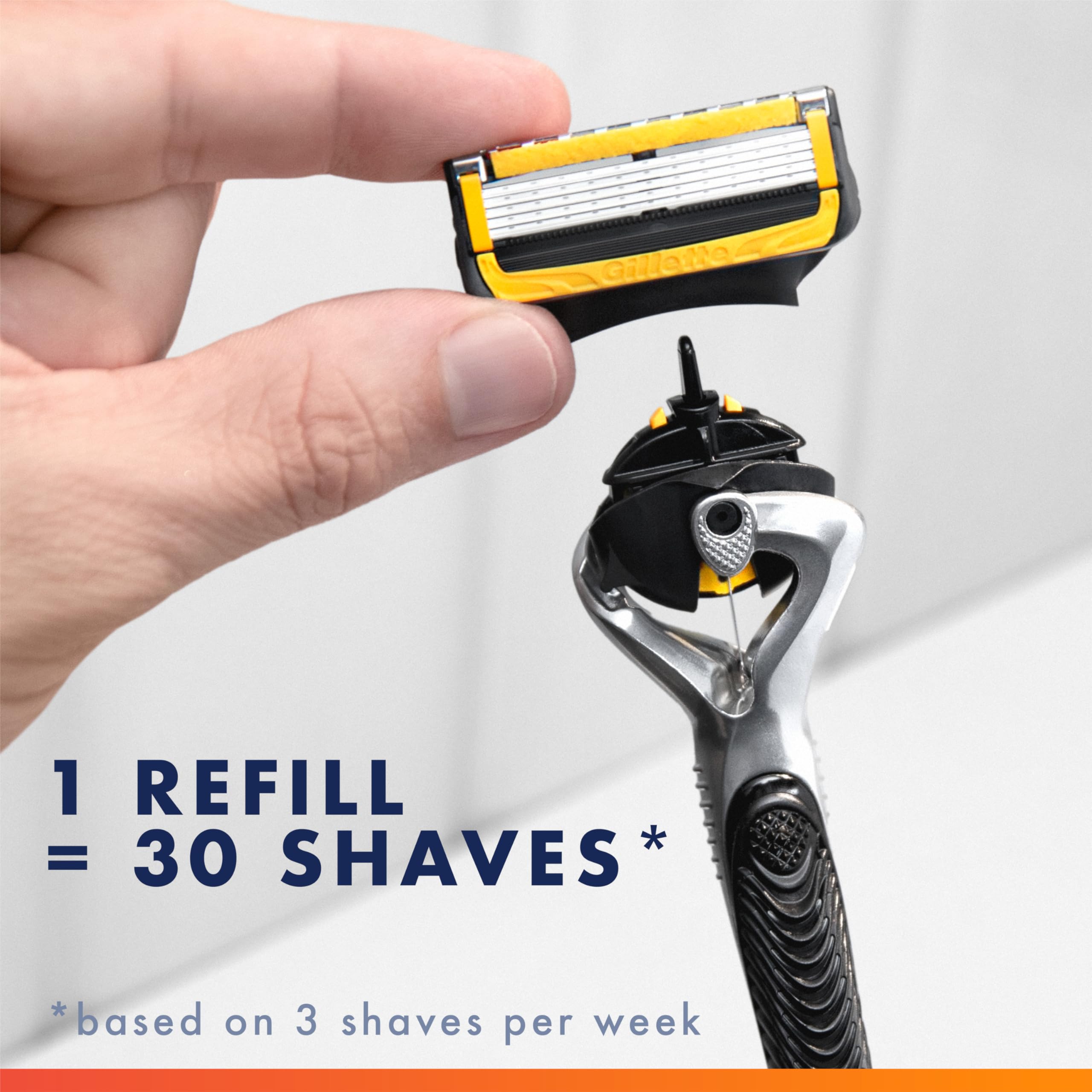 Gillette ProGlide Shield side profile of blades demonstrating thin blade design