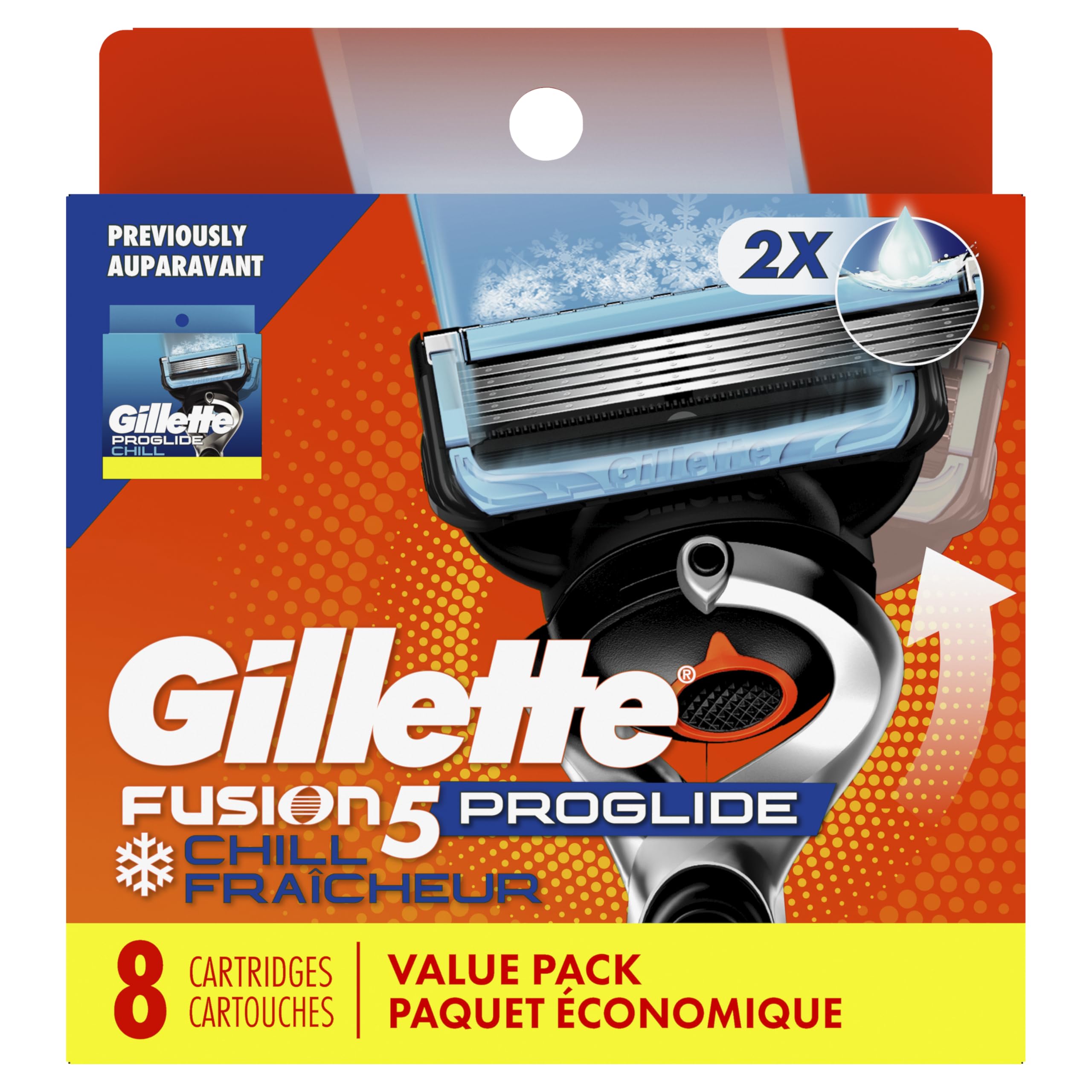 Demonstration of Gillette ProShield Chill cartridge attaching to a compatible handle