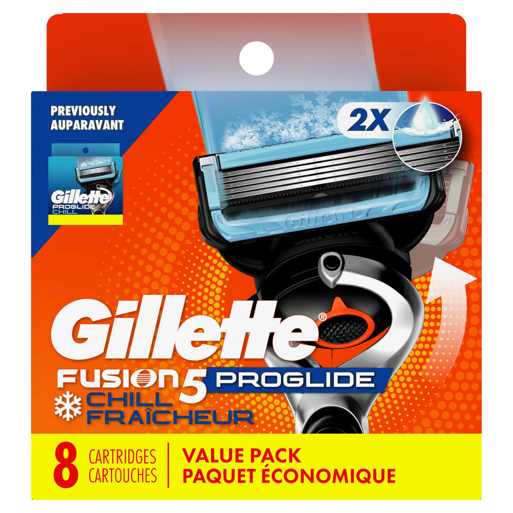 Demonstration of Gillette ProShield Chill cartridge attaching to a compatible handle