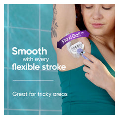 Gillette Venus five-blade refill close detail showing blades for closer cuts and fewer passes