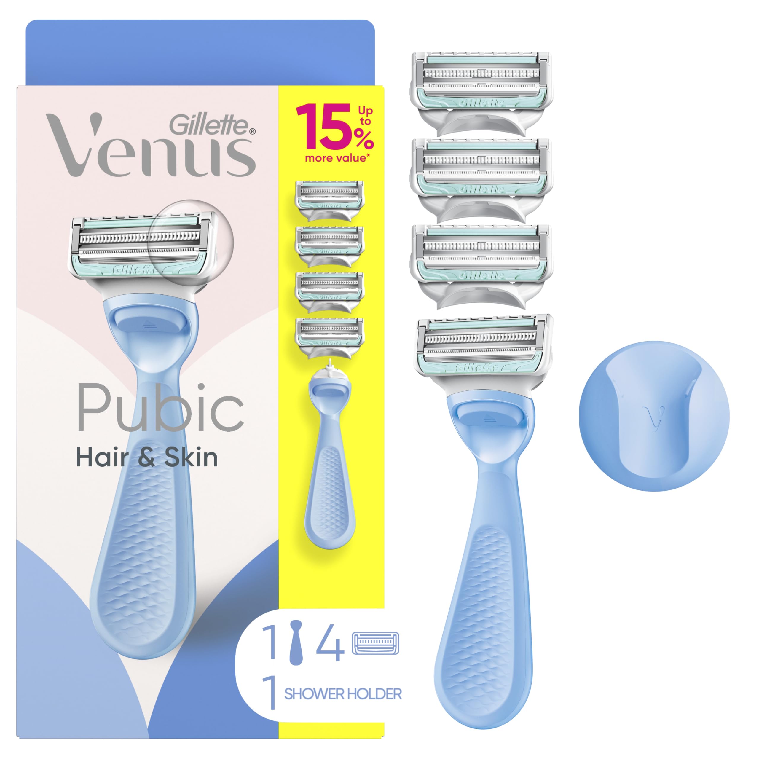 Gillette Venus front packaging showing product and calm design for gentle shaving