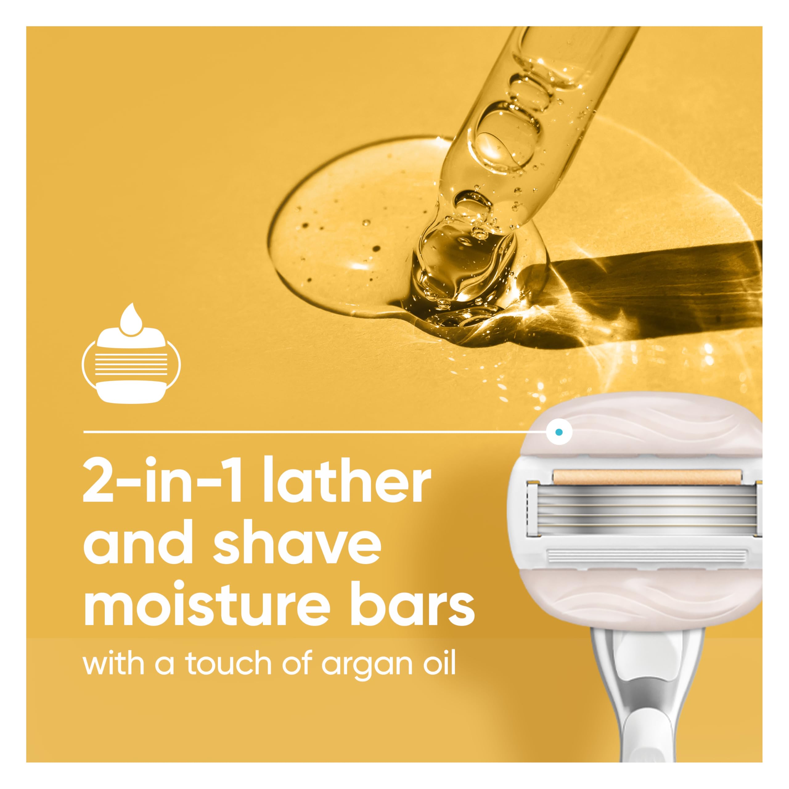 Gillette Venus cartridge side profile illustrating lubricating strip for comfort