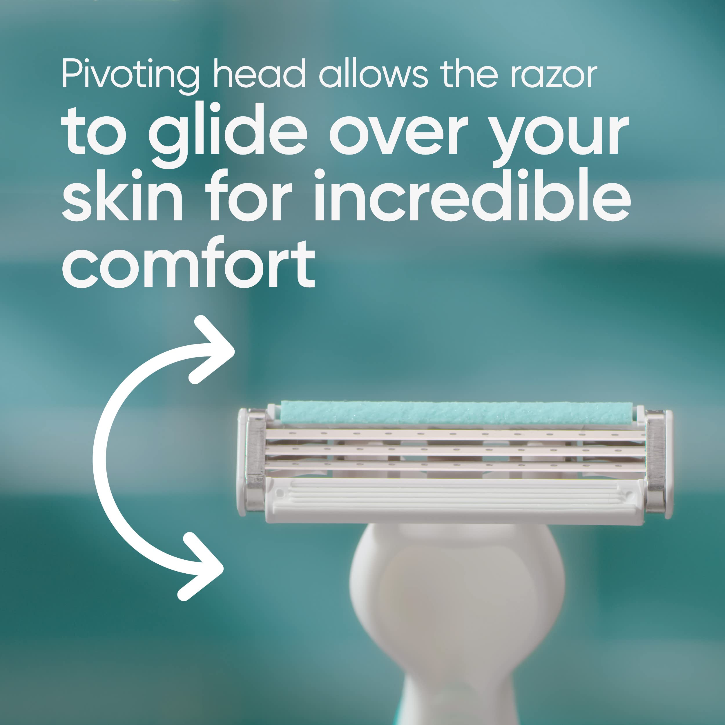 Gillette Venus razor in use on leg showing comfortable glide benefit