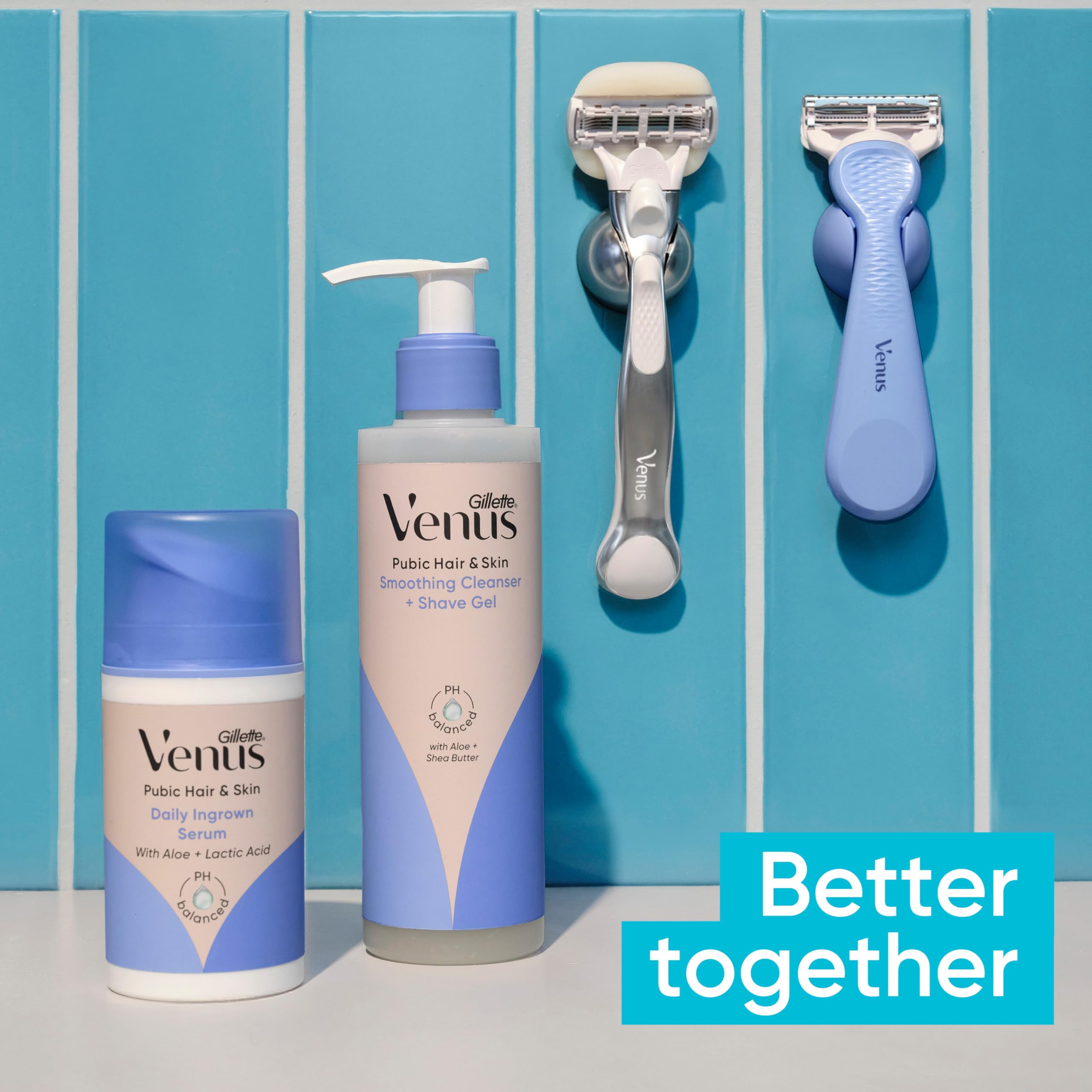 Gillette Venus size scale comparison illustrating compact head for precision