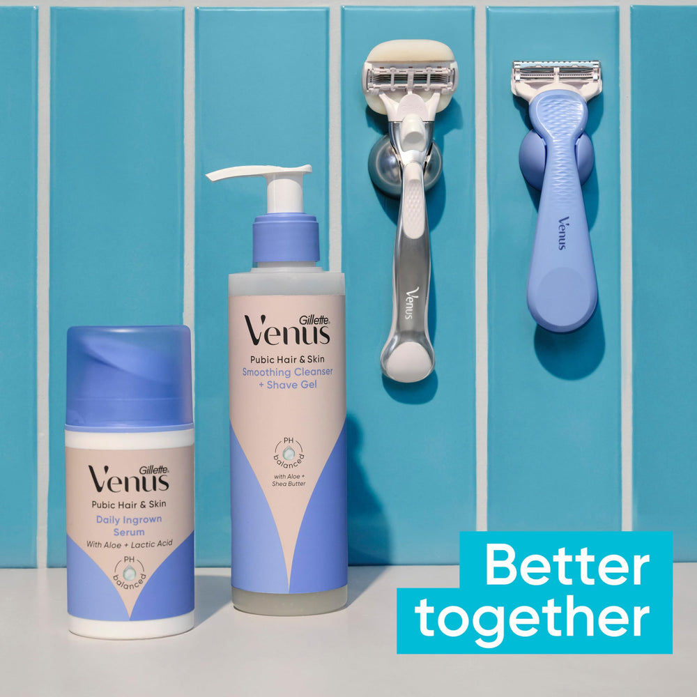 Gillette Venus size scale comparison illustrating compact head for precision