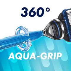 Gillette brand close-up of five blades delivering closer, smoother shaves