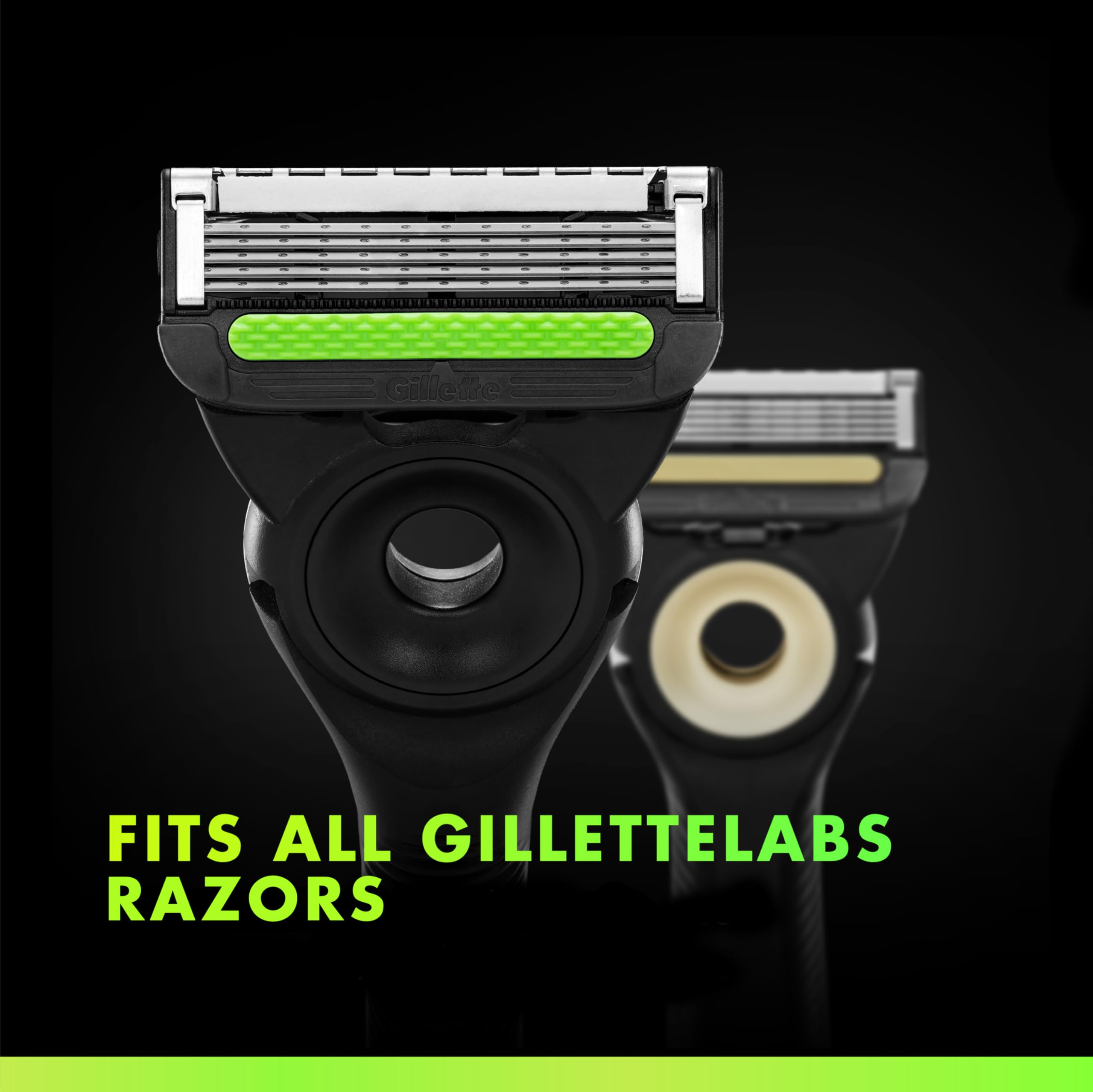 Gillette view of cartridge opening aligned with exfoliating bar benefit