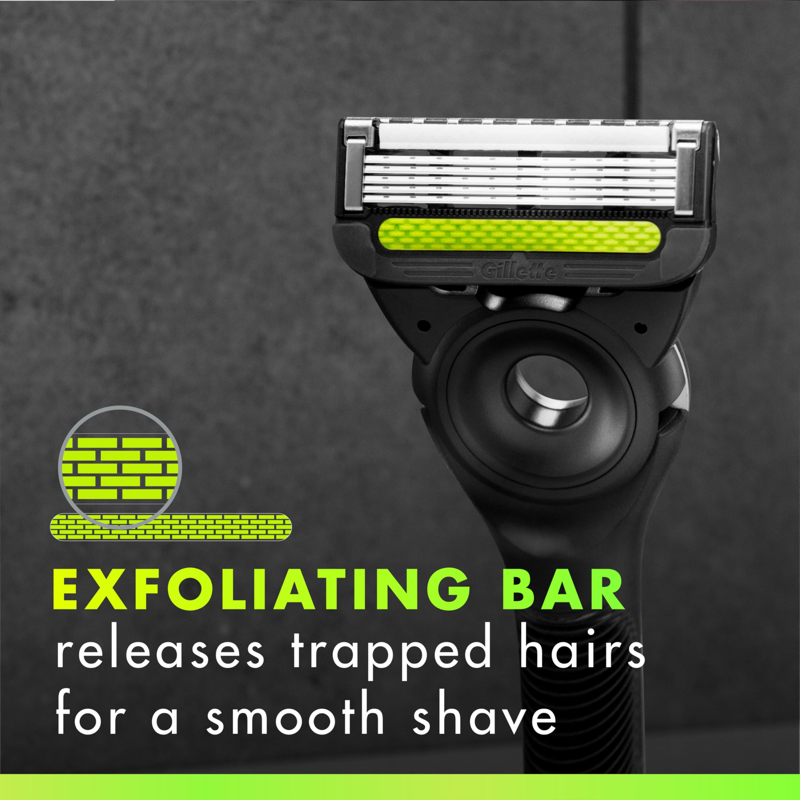 gillette image of handle held in hand for clear size and ergonomic benefit