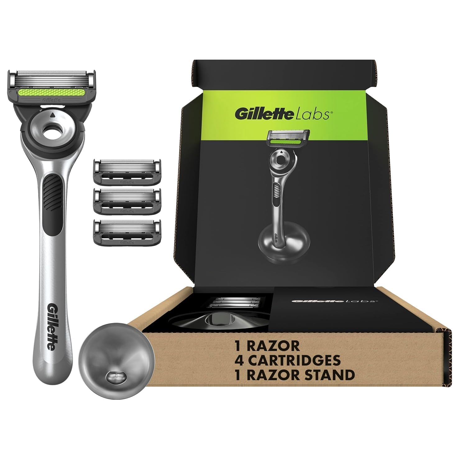gillette image staged with heated razor to show refill compatibility