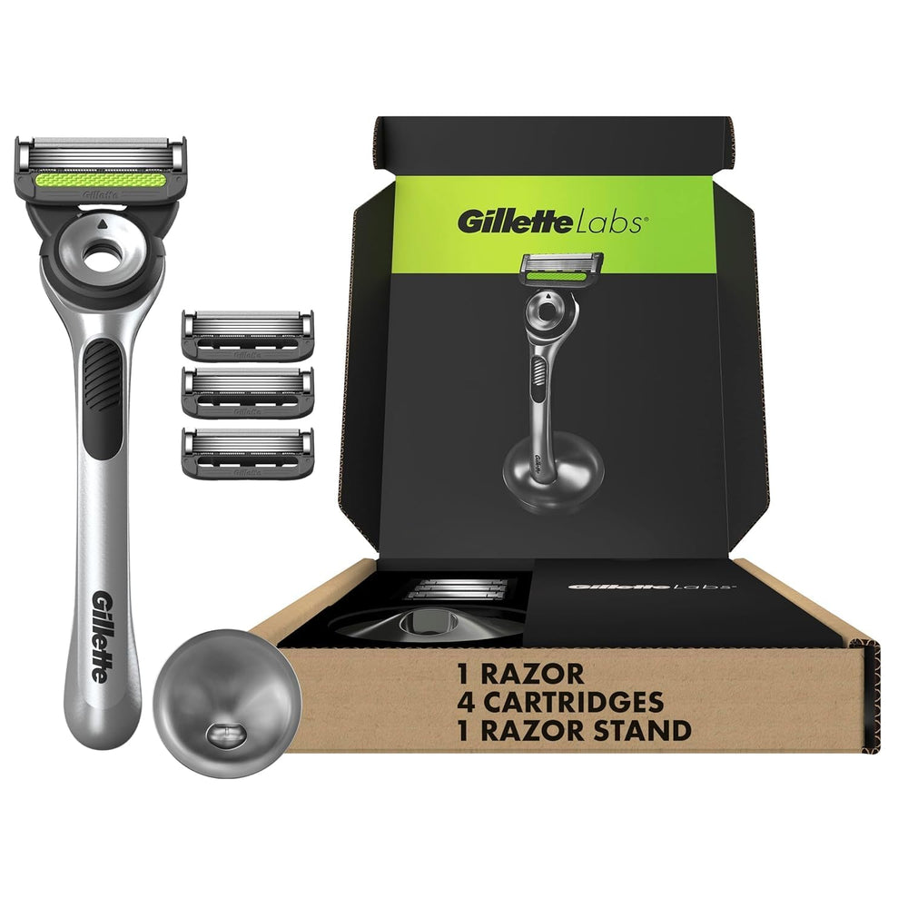 gillette image staged with heated razor to show refill compatibility