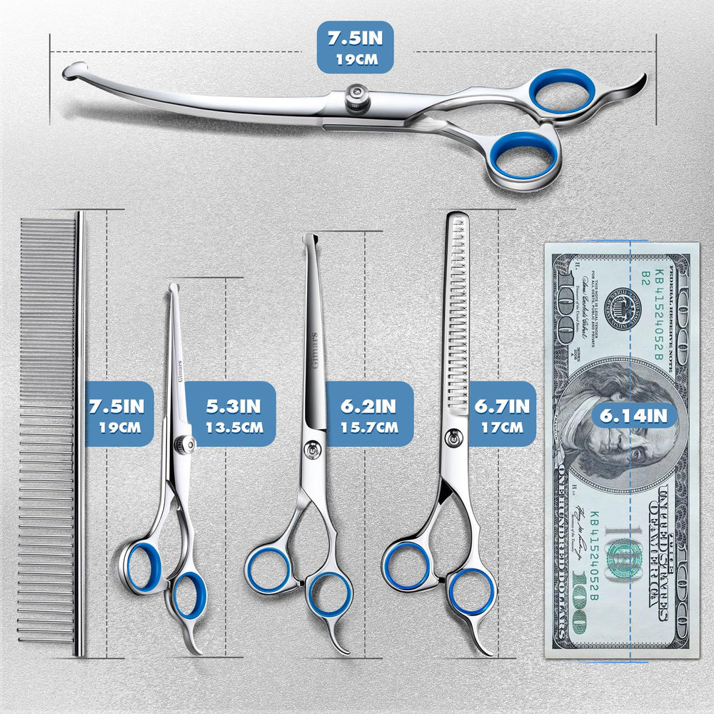 Gimars thinning scissors detailed teeth view for blending and removing bulk