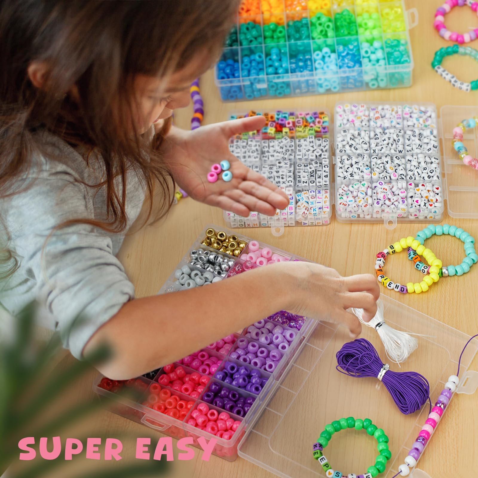 Gionlion finished kandi bracelet from kit showcasing wearable colorful design