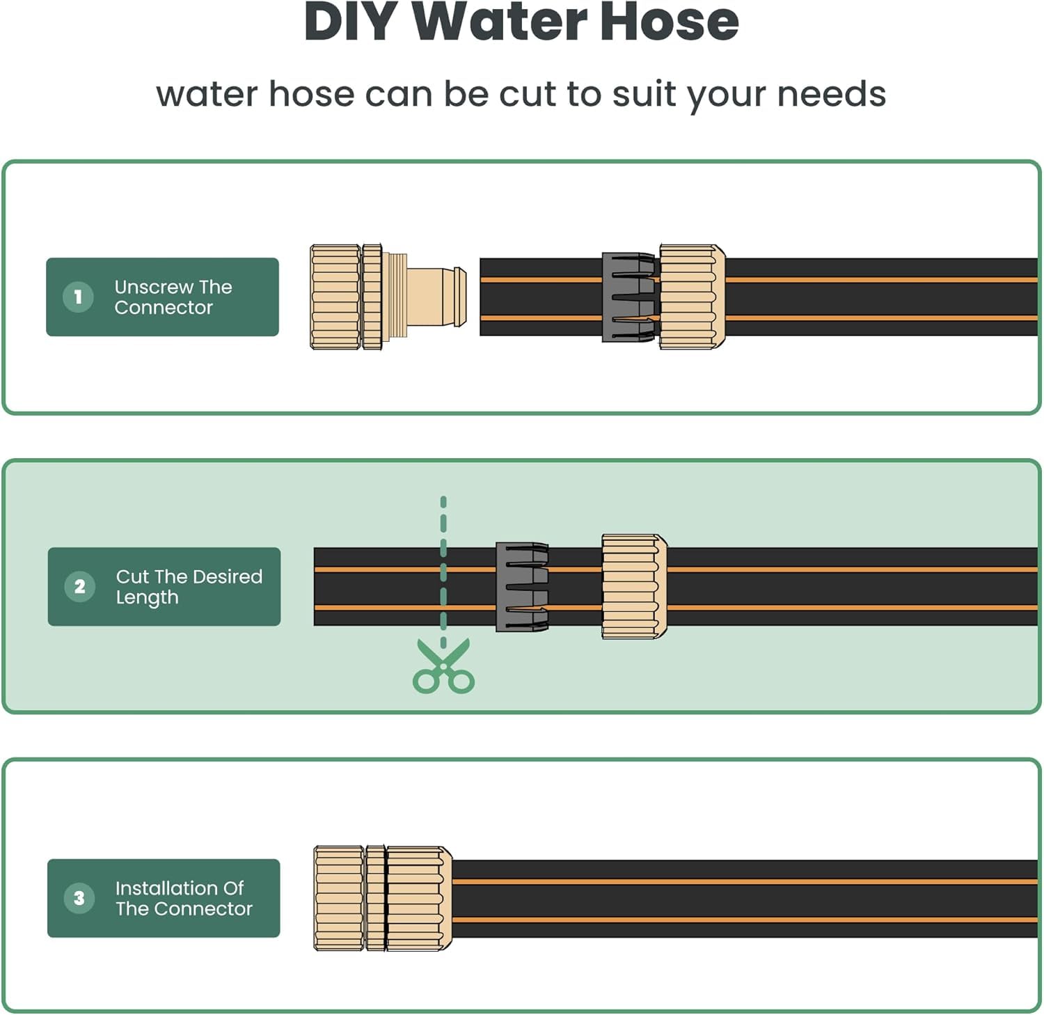 Giraffe Tools short hose watering potted plants on a patio showing space-saving convenience