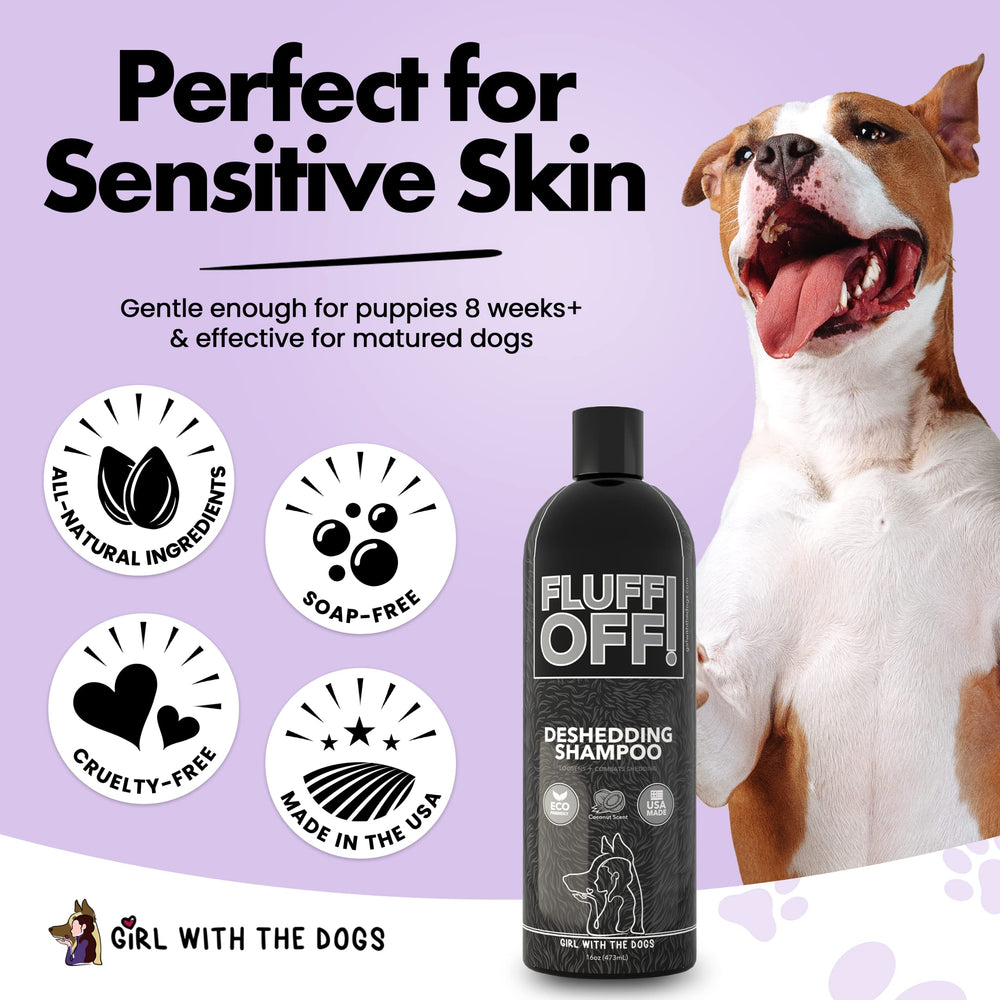 Girl With The Dogs groomed pet coat after wash showing reduced loose hair