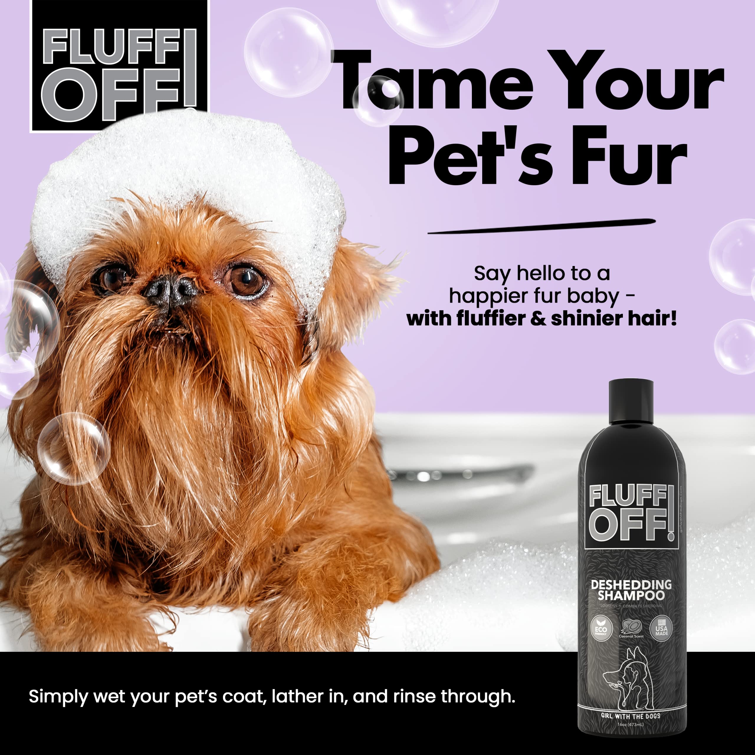 Girl With The Dogs close-up lather showing rich foam that lifts loose hair