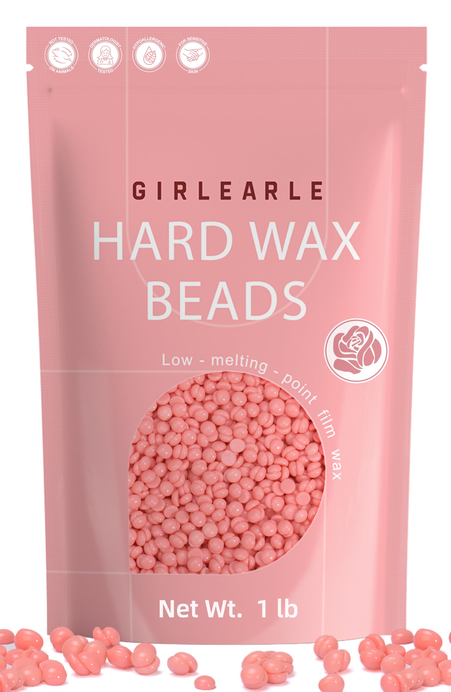 GIRLEARLE front packaging showing 1lb wax beads for cost savings