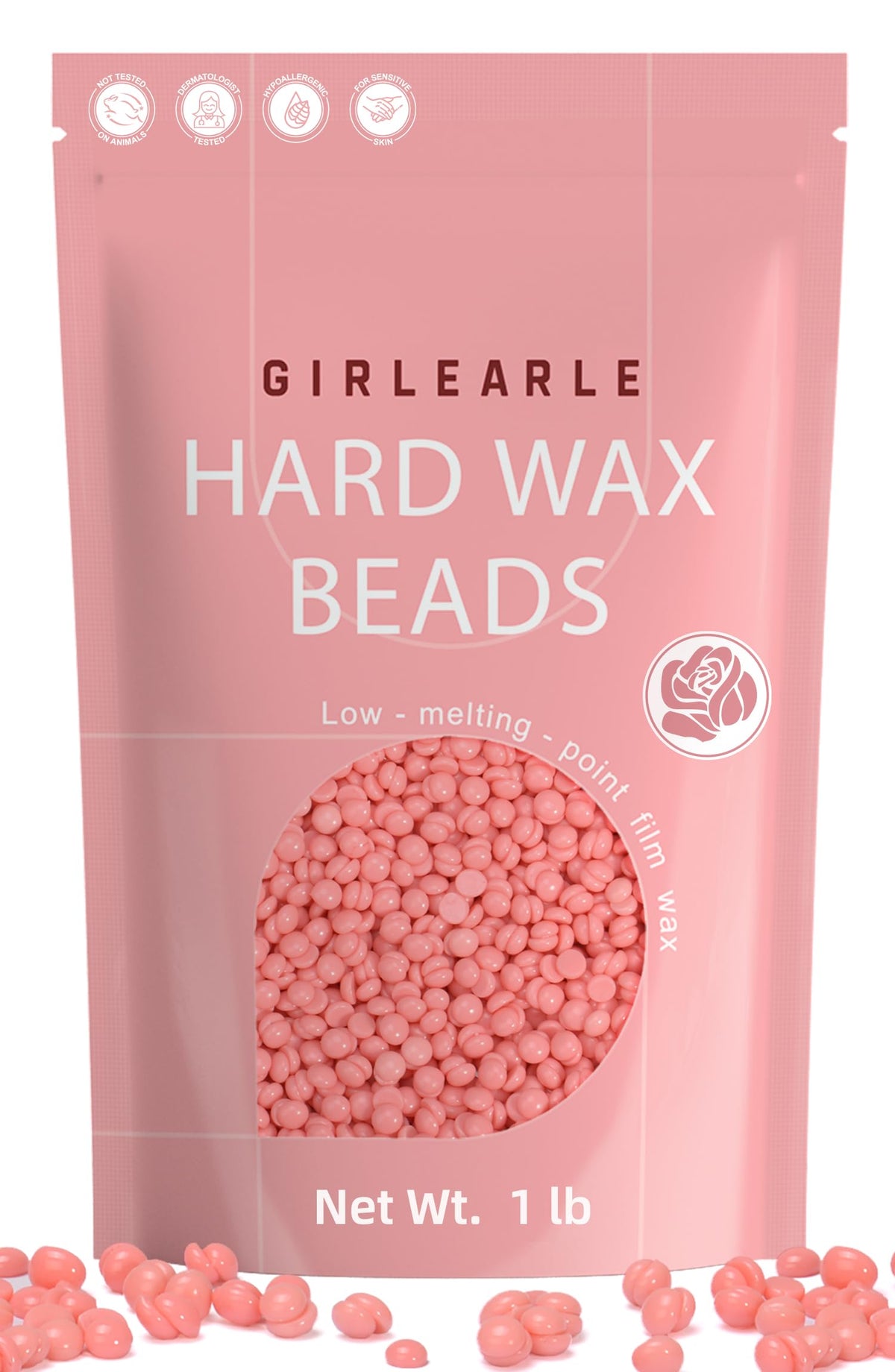 GIRLEARLE front packaging showing 1lb wax beads for cost savings