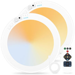 Givryes front view showing two lights and packaging, highlights easy setup