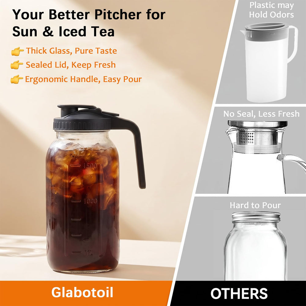 Glabotoil wide mouth filled with ice and fruit for easy filling and cleaning