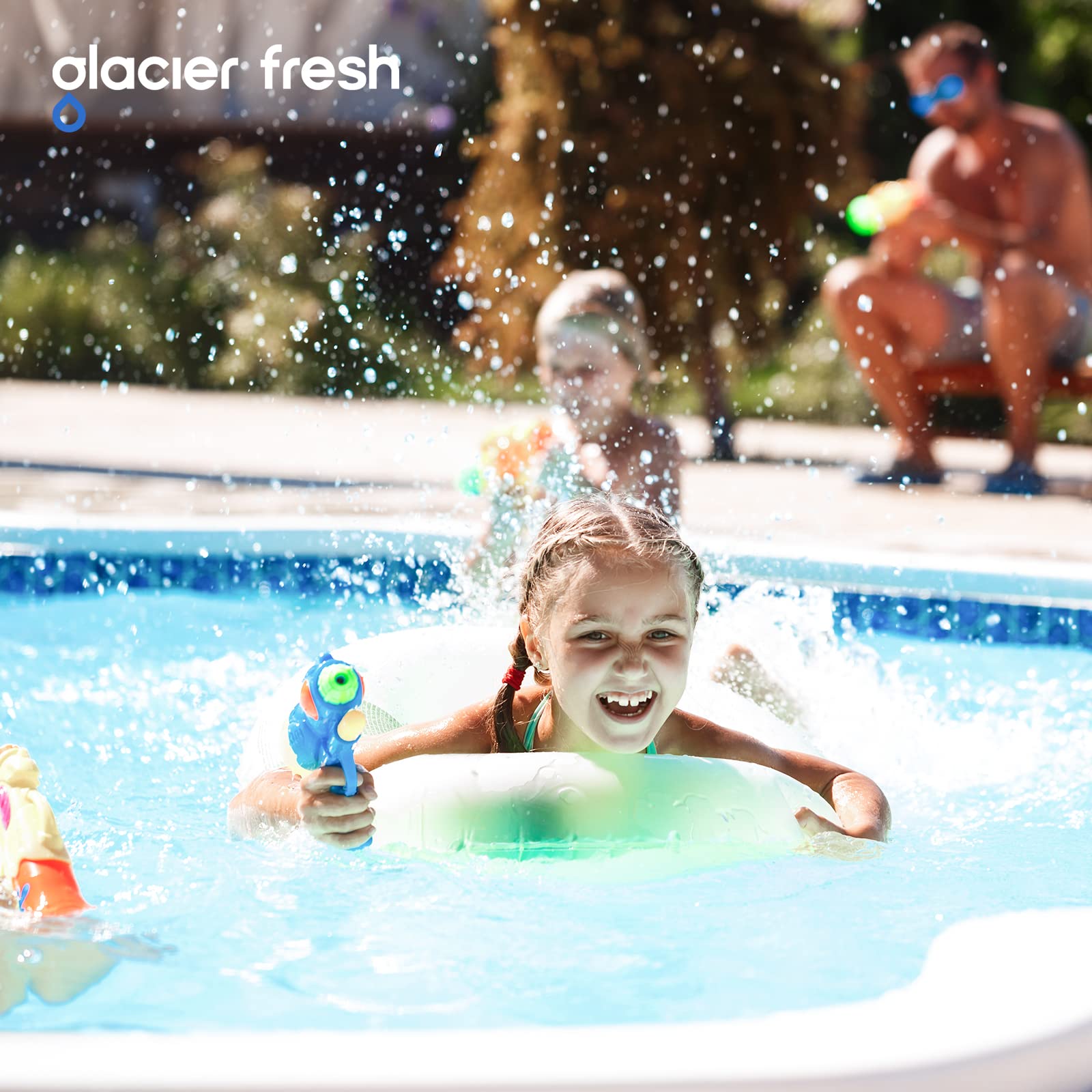 GLACIER FRESH retail packaging and contents conveying ready-to-use convenience