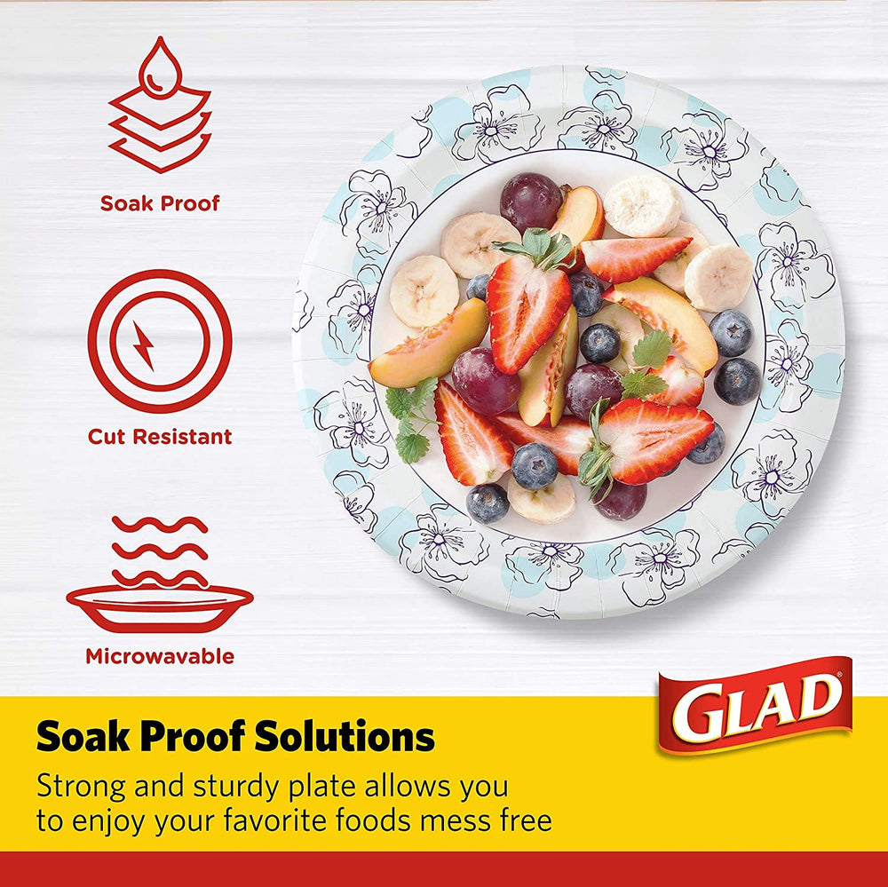 Glad stacked plates display thickness and heavy-duty construction