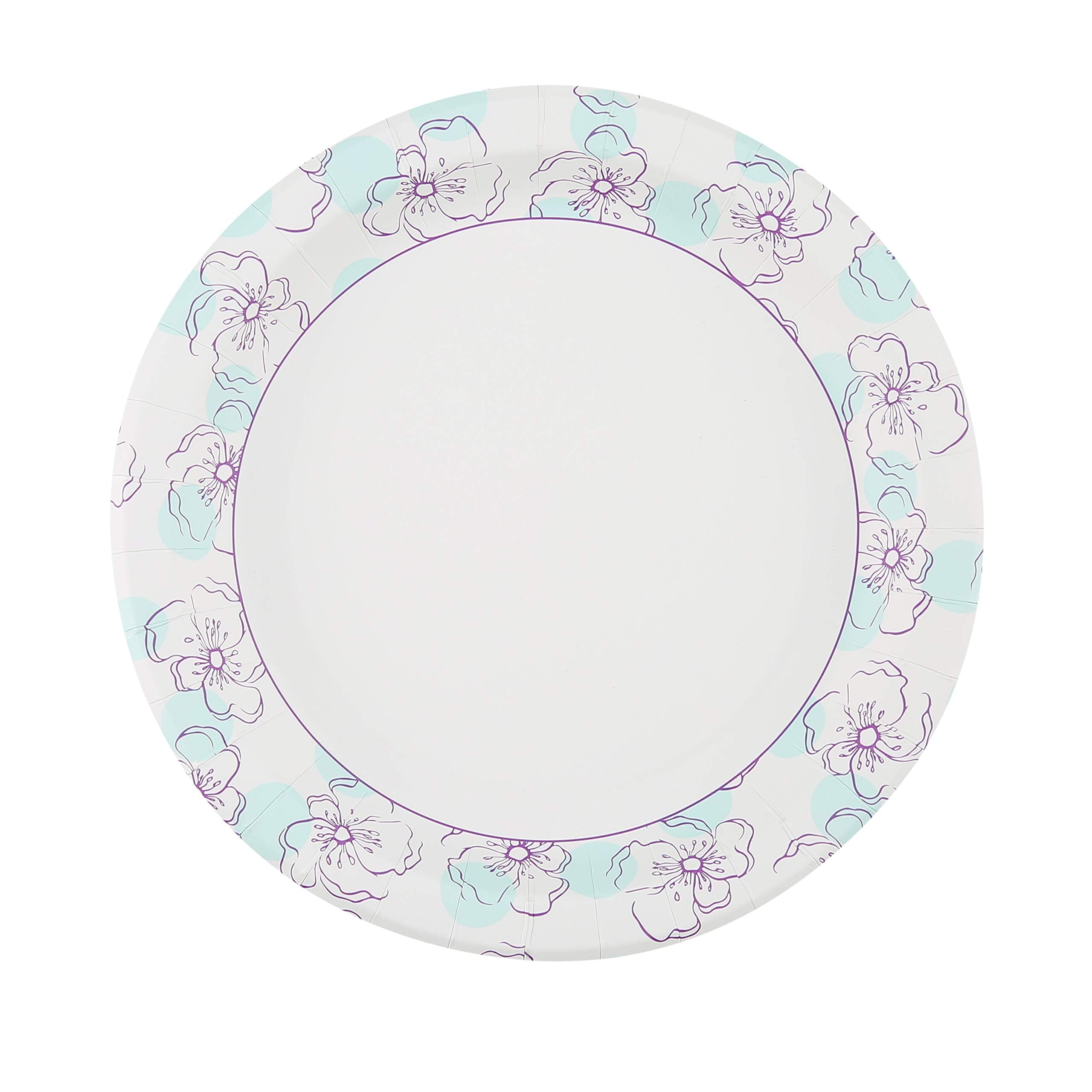 Glad table setting with blue floral plates for casual entertaining