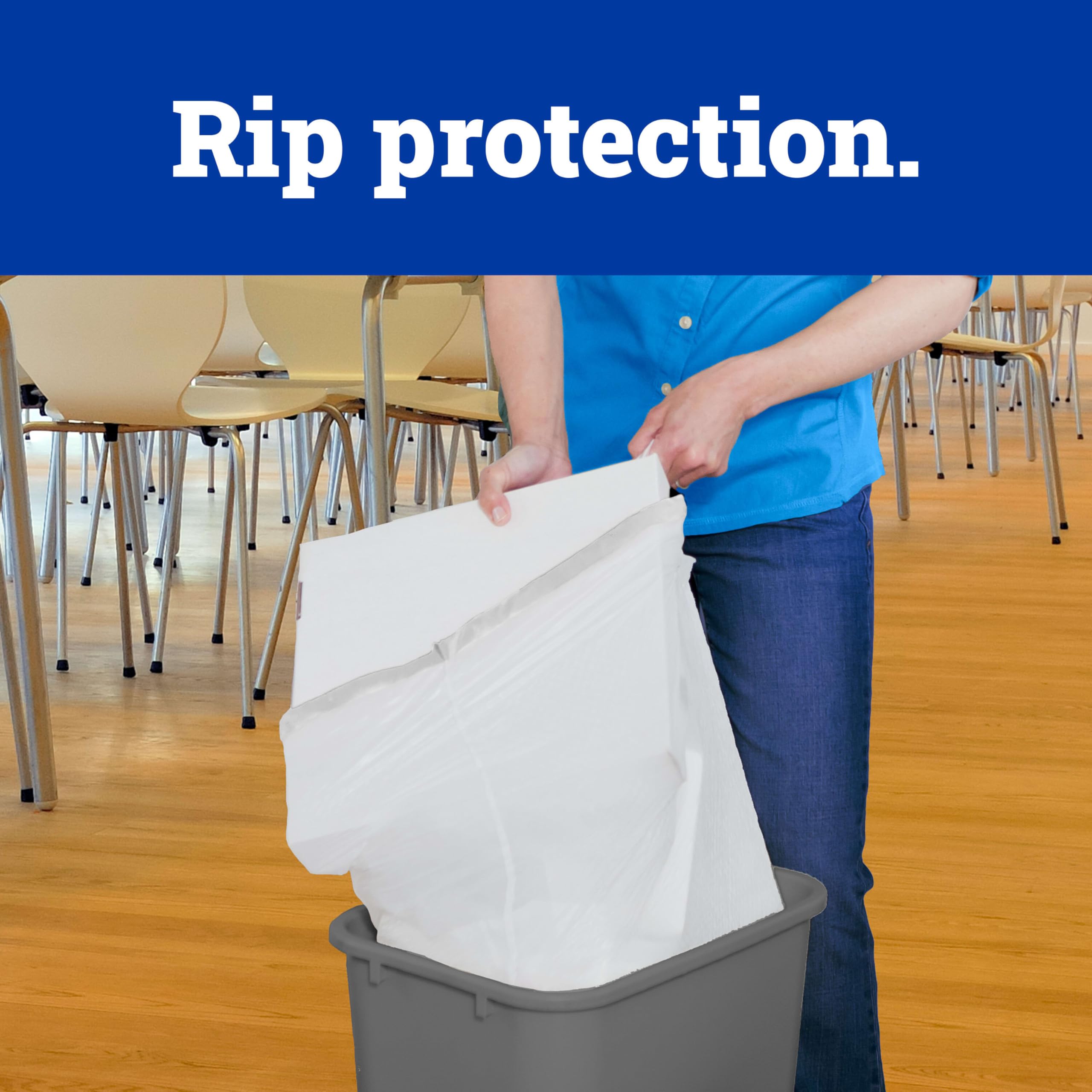 Glad ForceFlex film stretched around sharp edge demonstrating RipGuard protection