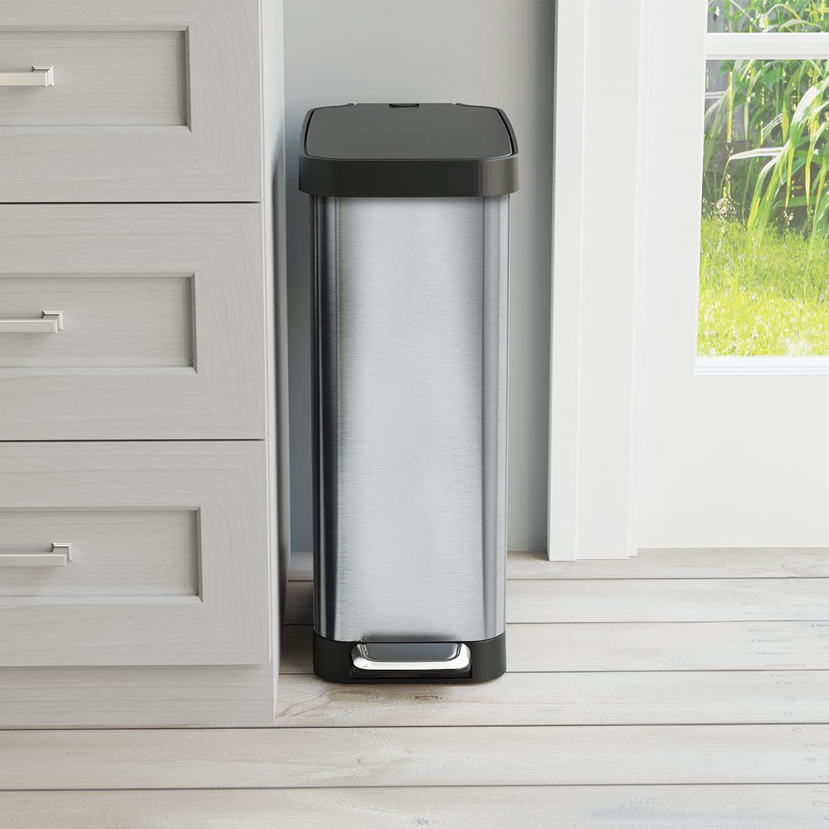 Glad fingerprint resistant finish close view showing durable, low maintenance steel