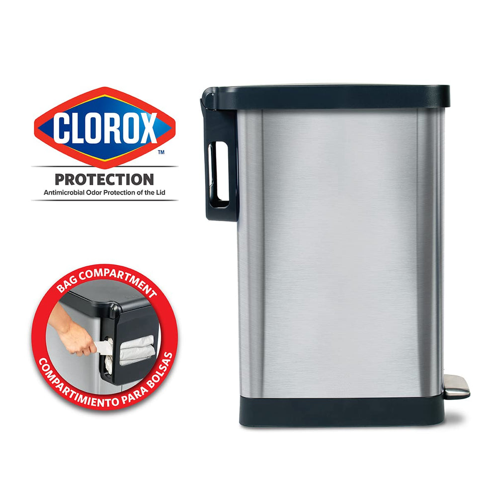Glad lid detail close up showing Clorox odor protection for fresher kitchen air
