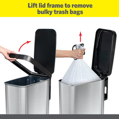 Glad step pedal in use demonstrating hands free opening and hygienic convenience