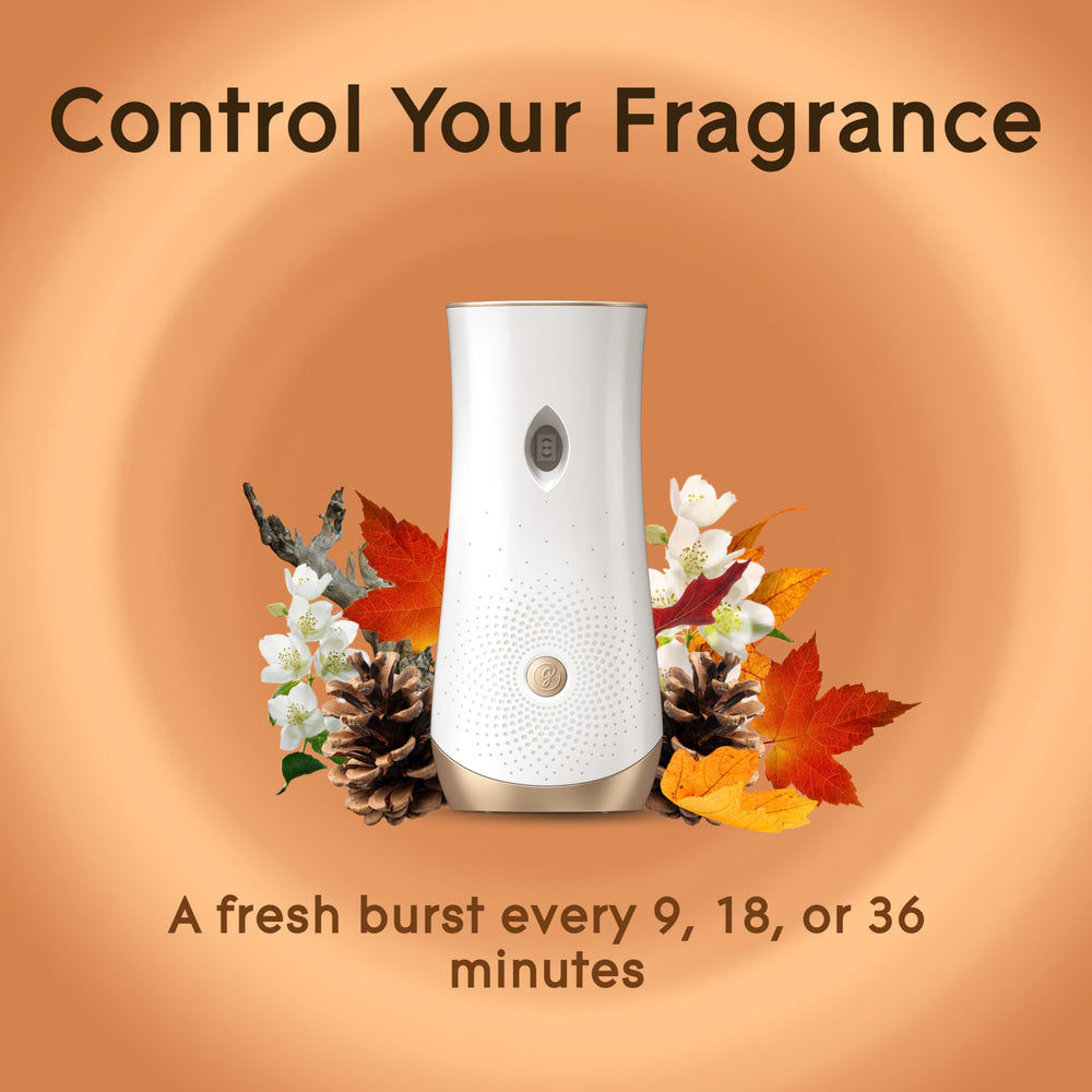 Glade open holder with refill being installed, fast cartridge swap benefit