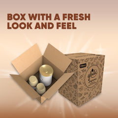 Glade refill side label highlighting scent notes and essential oils benefit