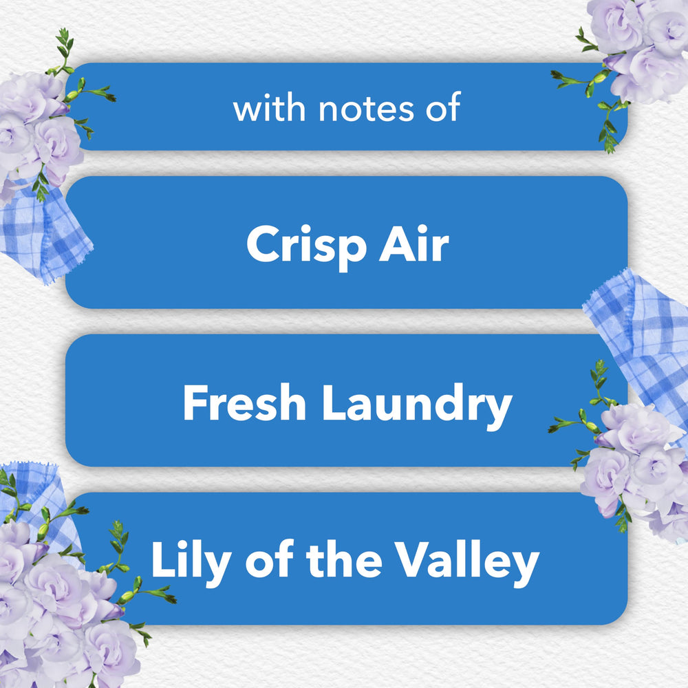 Detail of Glade warmer dial paired with Clean Linen refill showing adjustable scent control