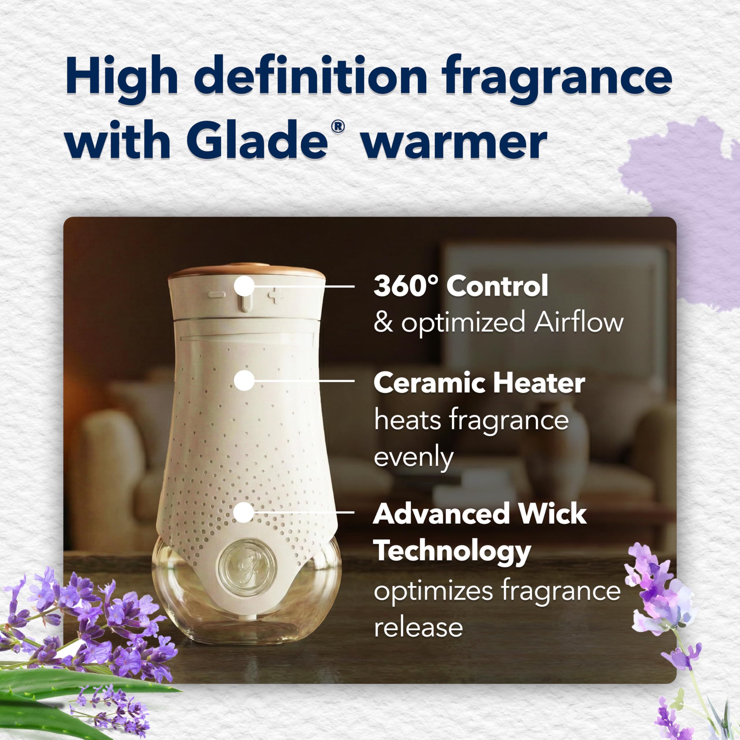 Glade in bedroom setting creating a relaxed, spa-like atmosphere