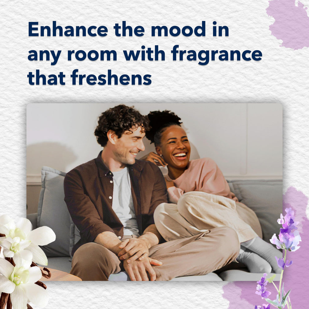 Glade lavender & vanilla oil droplet close detail showing concentrated fragrance benefit