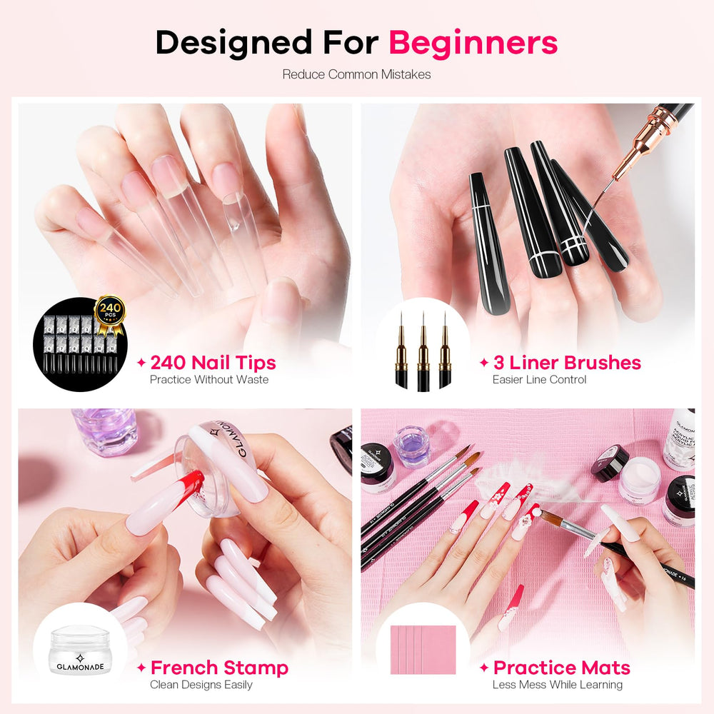Glamonade rhinestones and glitter spread for creative nail art decoration