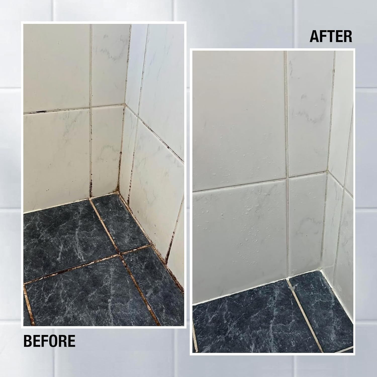 GlassGuard cleaning caulk joint showing restored white seal appearance