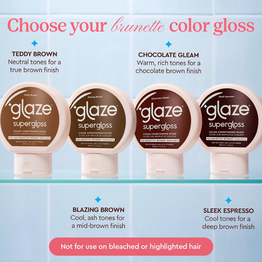 glaze placed on bathroom shelf in lifestyle scene showing daily routine compatibility