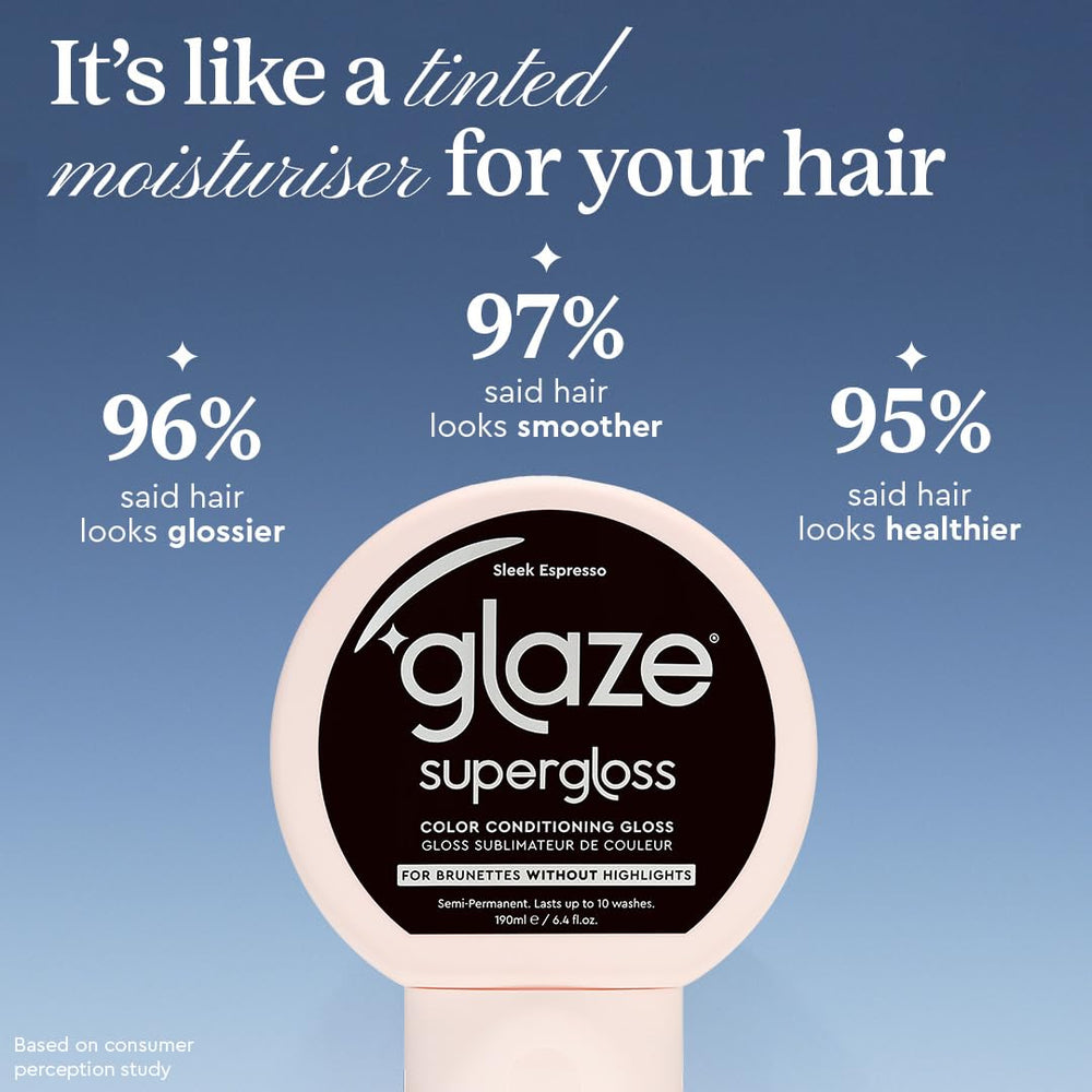 glaze 6.4 fl oz bottle next to hand for size comparison and travel-friendly convenience